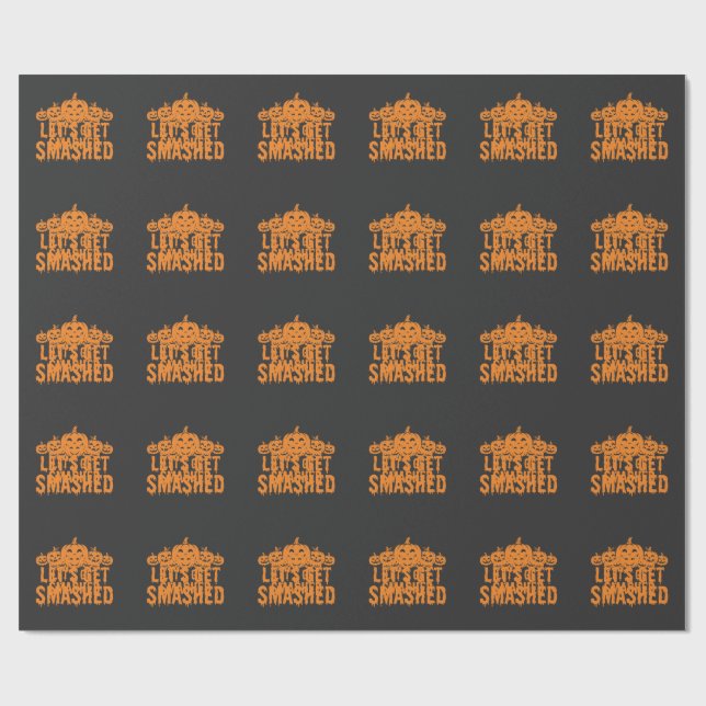 Halloween Lasst Uns Zerstören Kürbis Geschenkpapier (Flach)