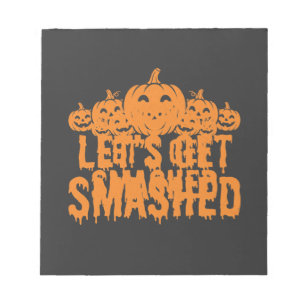 Halloween Lasst Uns Zerstören Kürbis Notizblock
