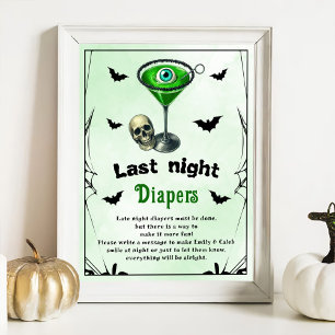 Halloween "Last Night Diapers" Baby Showspiel Poster