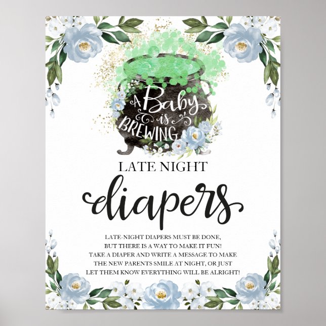 Halloween Late Night Diapers Baby Showspielzeichen Poster (Vorne)