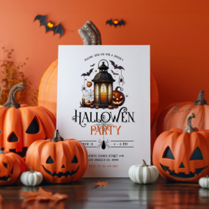 Halloween-Laternen-Bäder und Spinnen-Party-Einladu Einladung