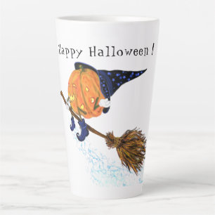 Halloween Latte Tasse Hexenkürbis