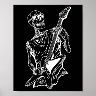 Halloween Lazy Costume Skeleton Gitarre Musiker Poster