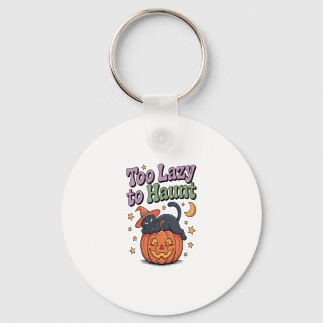 Halloween Lazy Ghost Schlüsselanhänger (Vorderseite)