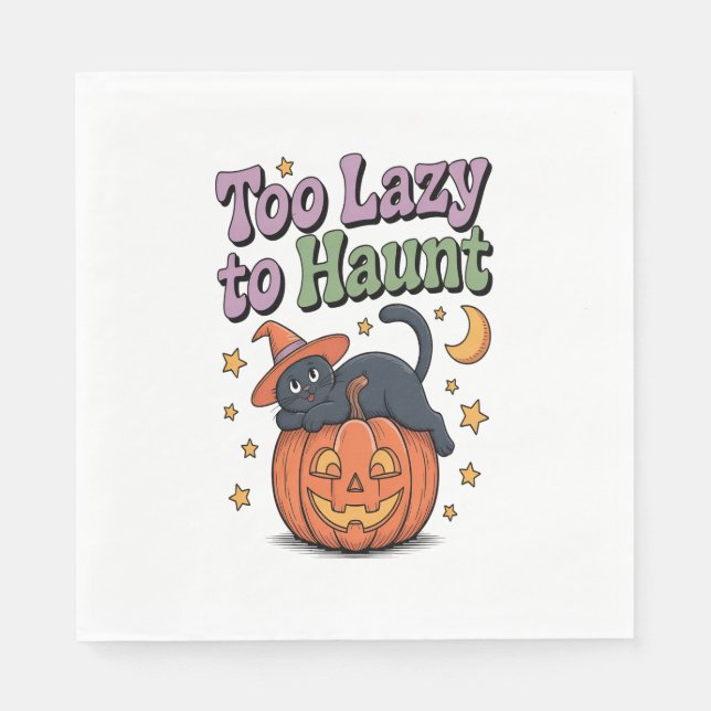 Halloween Lazy Ghost Serviette (Vorderseite)