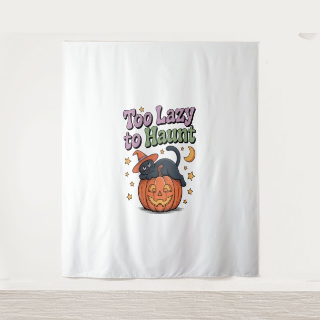 Halloween Lazy Ghost Wandteppich (Vorderseite)