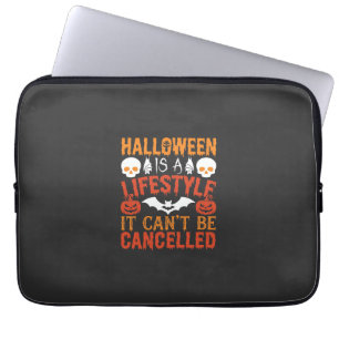 Halloween-Lebensstil Fledermaus Kürbis Typografie Laptopschutzhülle