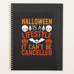 Halloween-Lebensstil Fledermaus-Kürbis-Typografie- Planer