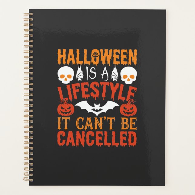 Halloween-Lebensstil Fledermaus-Kürbis-Typografie- Planer (Vorderseite)