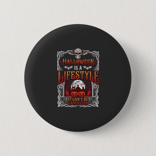 Halloween-Lebensstil Fledermaus-Schädel-Friedhof-K Button (Vorderseite)