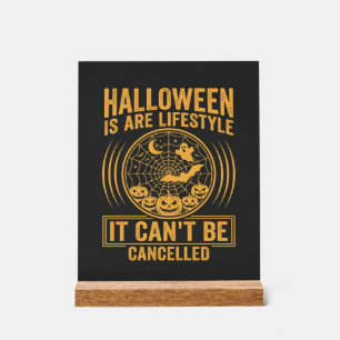 Halloween-Lebensstil Fledermaus Spinnennetz Design Acrylschild