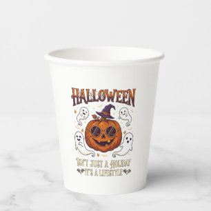 Halloween-Lebensstil-Kürbis-Sonnenbrille Hexenhut  Pappbecher