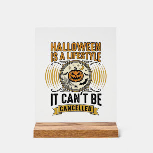 Halloween-Lebensstil Vintage-Kürbis-Typografie-Des Acrylschild