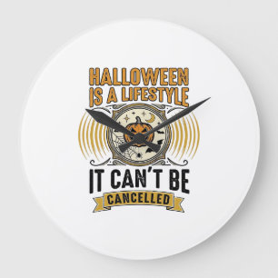 Halloween-Lebensstil Vintage-Kürbis-Typografie-Des Große Wanduhr