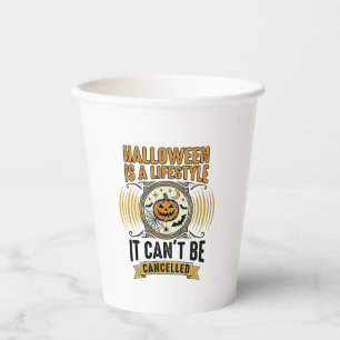 Halloween-Lebensstil Vintage-Kürbis-Typografie Des Pappbecher