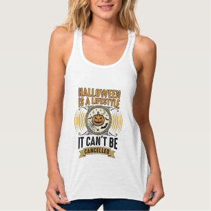 Halloween-Lebensstil Vintage-Kürbis-Typografie-Des Tank Top