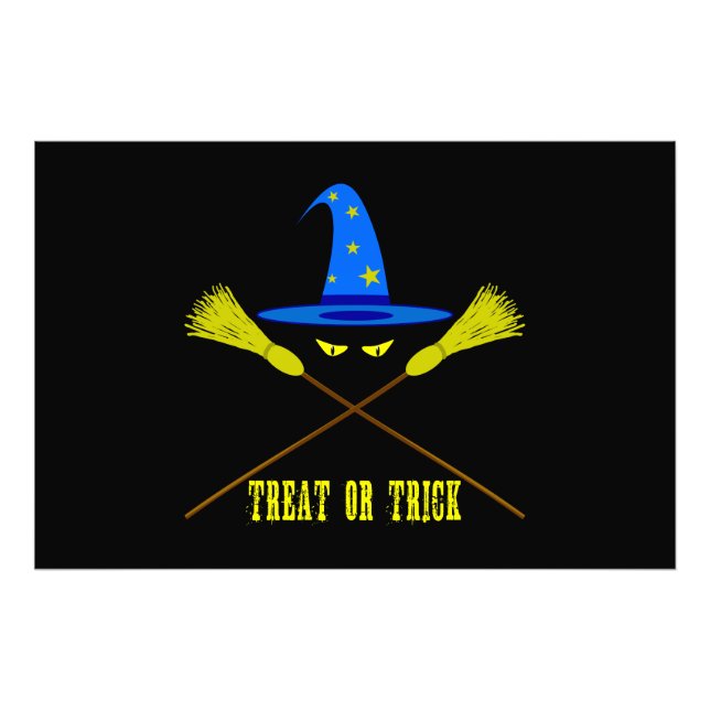 Halloween Leckerei oder Trick Black Fotodruck (Vorne)