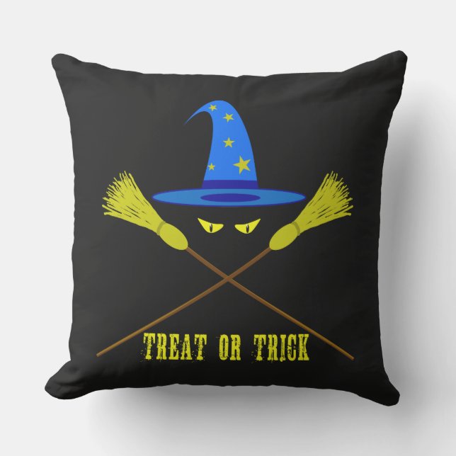 Halloween Leckerei oder Trick Black Kissen Für Draußen (Vorderseite)