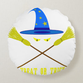 Halloween Leckerei oder Trick Black Rundes Kissen