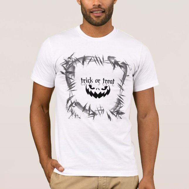 Halloween "Leckerei oder Trick"-Monster T-Shirt (Vorderseite)