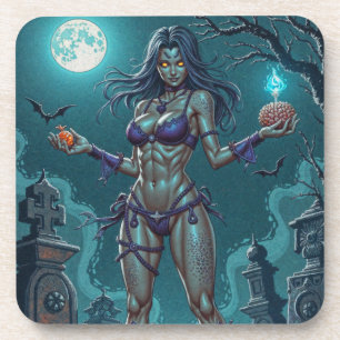 Halloween Leckerei oder Zombie Girlfriend w Brains Getränkeuntersetzer