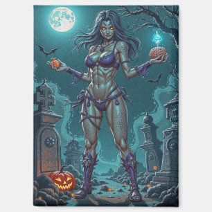 Halloween Leckerei oder Zombie Girlfriend w Brains Magnet