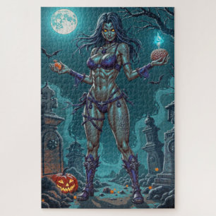 Halloween Leckerei oder Zombie Girlfriend w Brains Puzzle