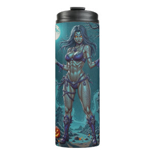 Halloween Leckerei oder Zombie Girlfriend w Brains Thermosbecher