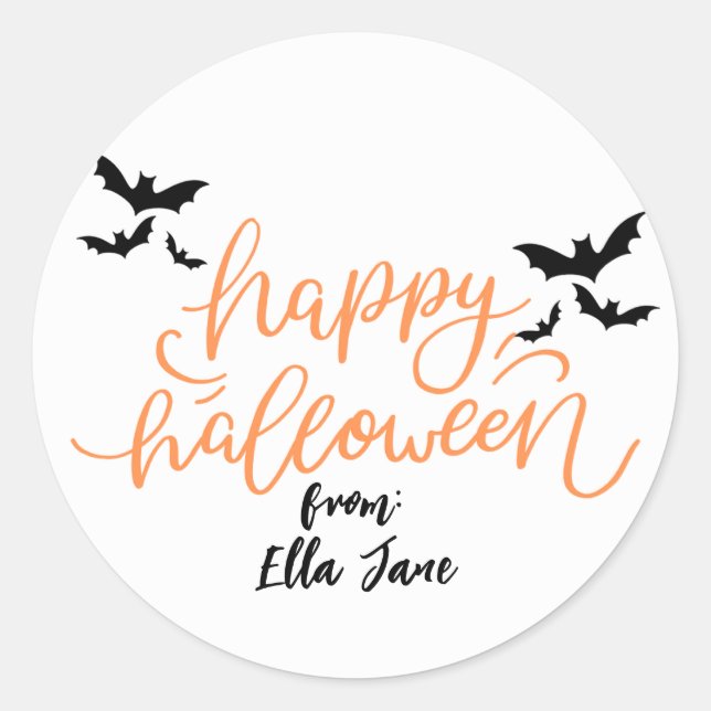 Halloween Leckerei Sticker, Label, Simple Runder Aufkleber (Vorderseite)