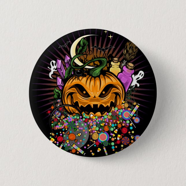 Halloween-Leckereien Button (Vorderseite)