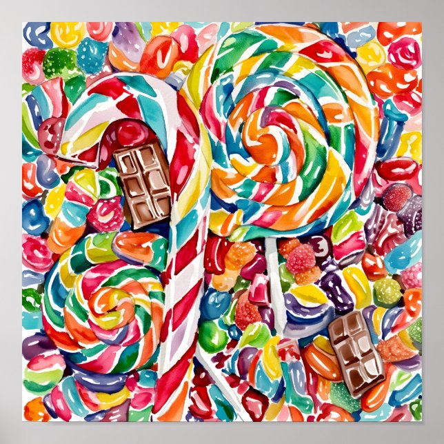 Halloween-Leckereien-Collage Poster (Vorne)