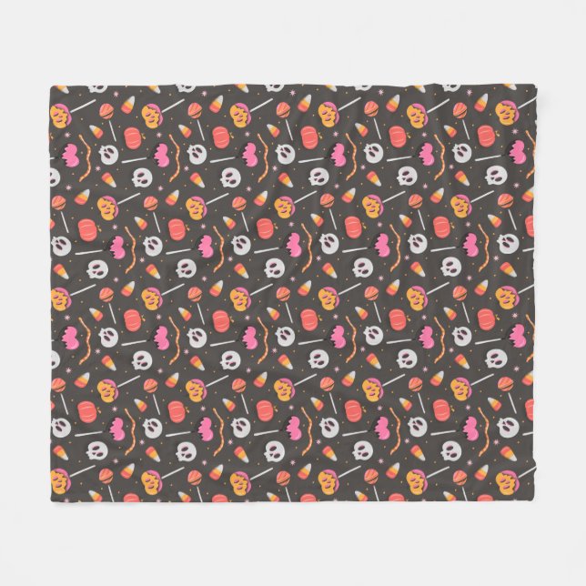 Halloween-Leckereien Fleecedecke (Vorderseite (Horizontal))