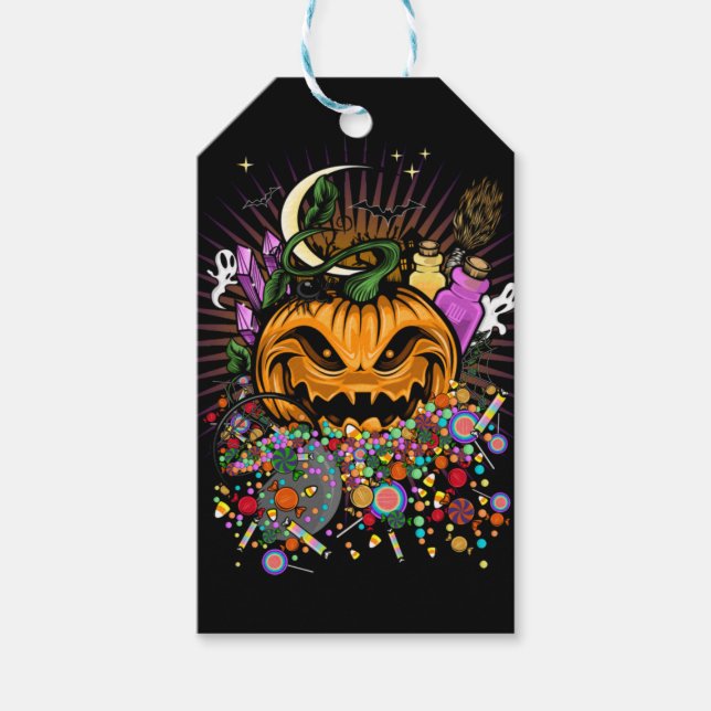 Halloween-Leckereien Geschenkanhänger (Vorderseite)