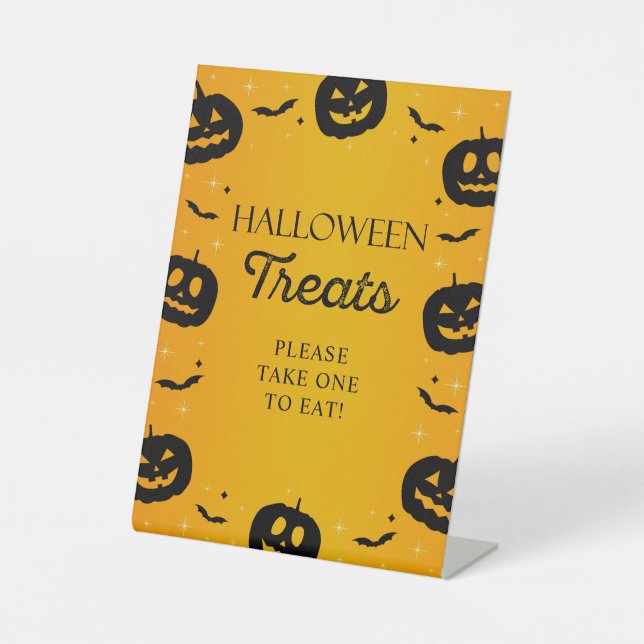 Halloween-Leckereien nehmen einen zum Essen von Kü Sockelschild (Vorderseite)