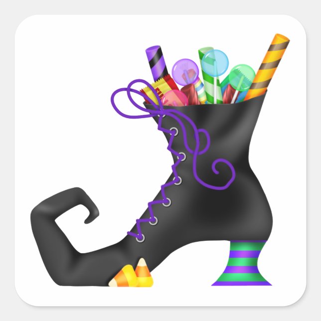 Halloween-Leckereien - SRF Quadratischer Aufkleber (Vorderseite)