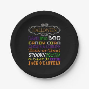 Halloween-Leckereien und Schrecken Pappteller