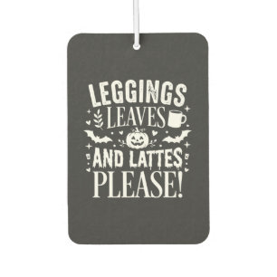 Halloween Leggings Blätter und Lattes Herbst Kaffe Autolufterfrischer