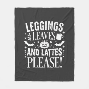 Halloween Leggings Blätter und Lattes Herbst Kaffe Fleecedecke