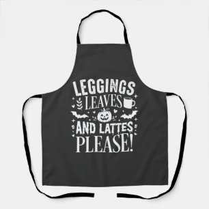 Halloween Leggings Blätter und Lattes Herbst Kaffe Schürze