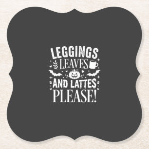 Halloween Leggings Blätter und Lattes Herbst Kaffe Untersetzer