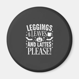Halloween Leggings Blätter und Lattes Herbstkaffee Magnet