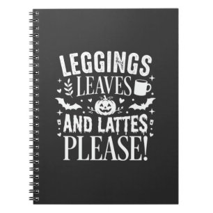 Halloween Leggings Blätter und Lattes Herbstkaffee Notizblock