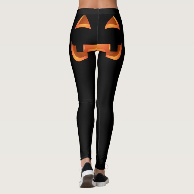 Halloween Leggings Funny Pumpkin Stretchy Pants (Rückseite)