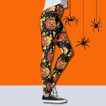 Halloween Leggings Jack-O-Lanterns Orange Pumpkins<br><div class="desc">Überall in fröhlichen Jack-O-Lanterns</div>