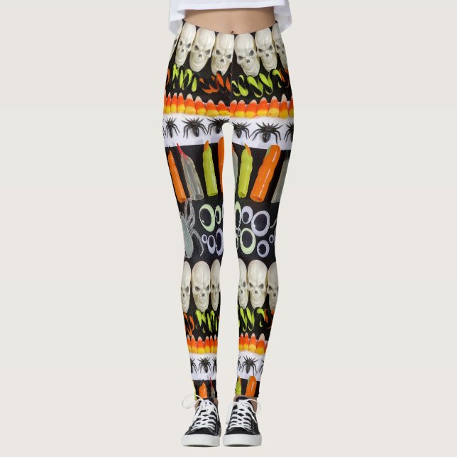 Halloween Leggings - Skulpturen, Spinnen (Vorderseite)