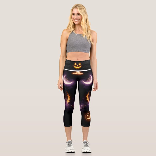 Halloween-Leggings - Spooky & Fun Capri Leggings (Vorderseite)