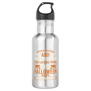 Halloween Lehrer-Assistent Schwarze Katzen und Kür Edelstahlflasche