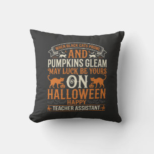 Halloween Lehrer-Assistent Schwarze Katzen und Kür Kissen