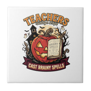 Halloween-Lehrer-Gehirn-Magie Fliese
