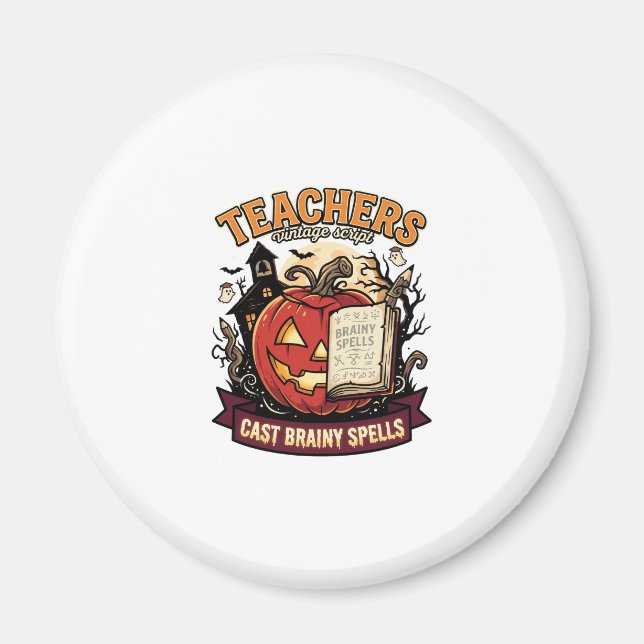 Halloween-Lehrer-Gehirn-Magie Magnet (Vorne)